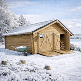 Log barn with solid wall 20 m2